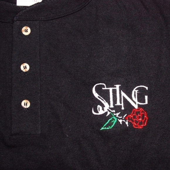 Sting New Vintage Concert Henley Shirt Unisex - Picture 1 of 7